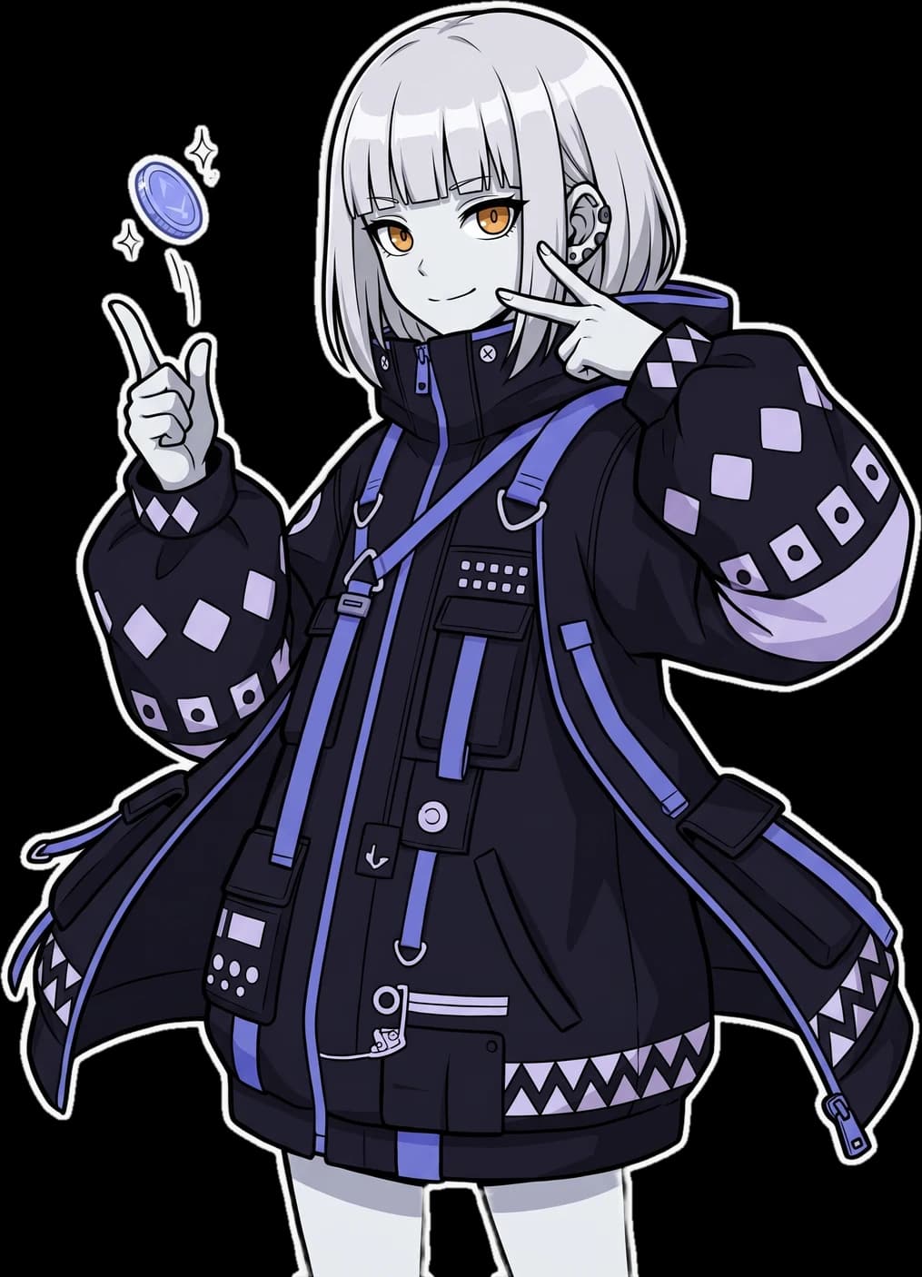 The fomotip girl flipping a coin